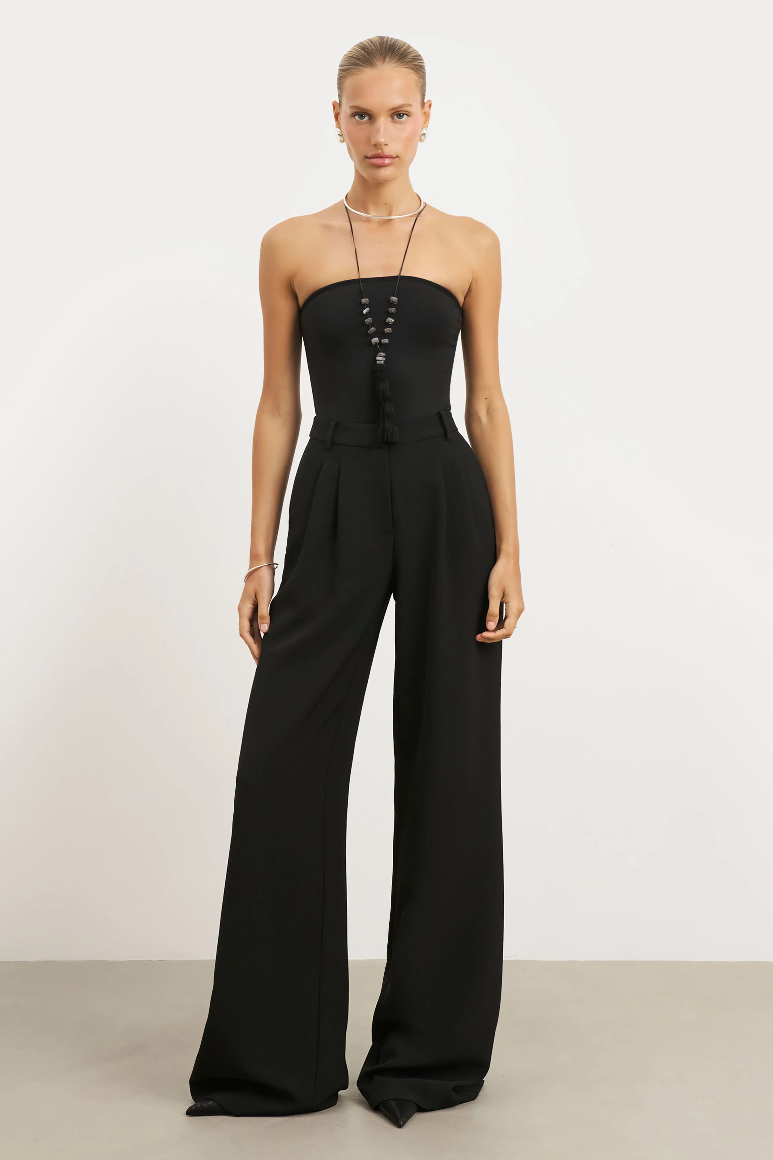 Strapless Bandeau Bodysuit - Black - Image 4