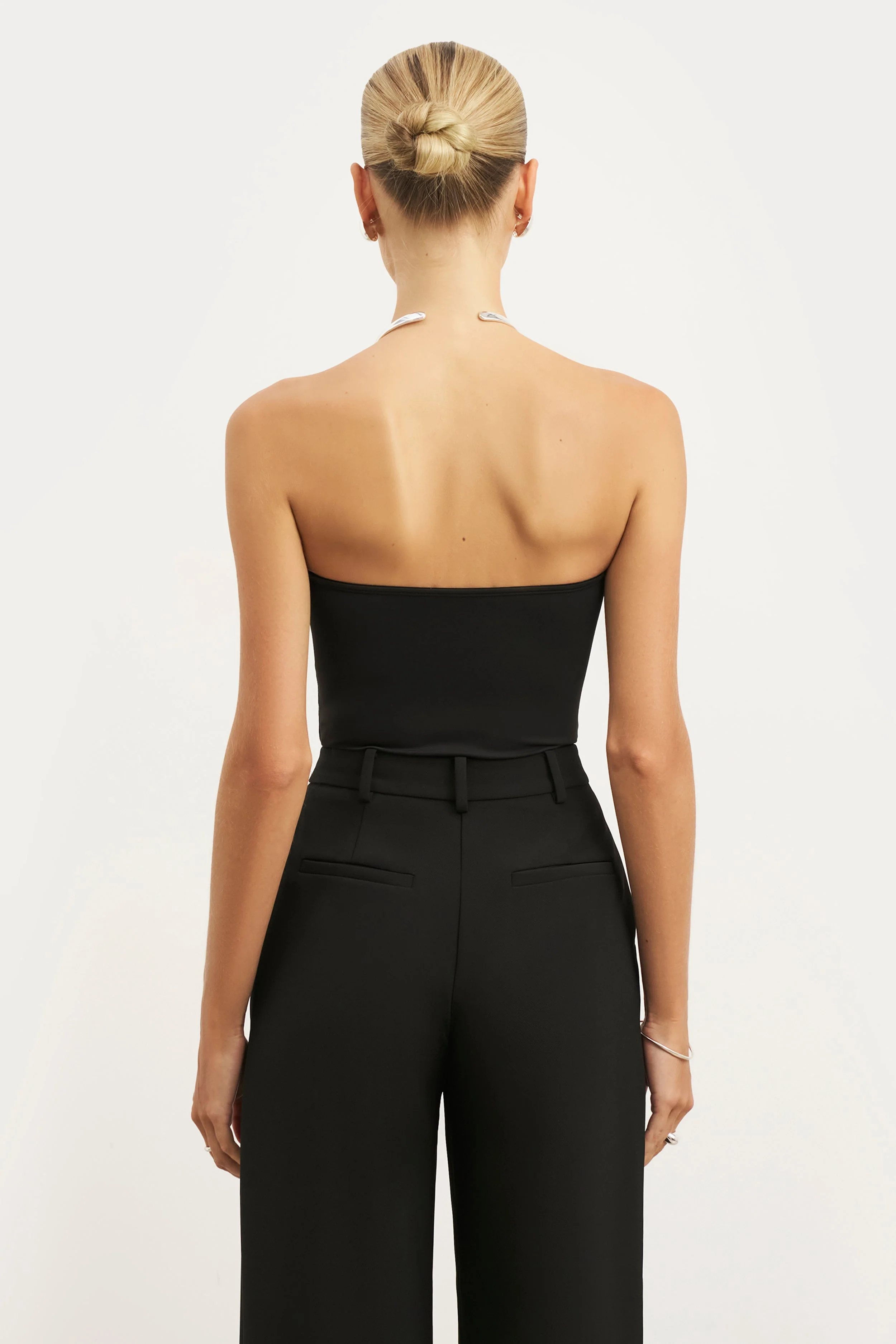 Strapless Bandeau Bodysuit - Black - Image 5