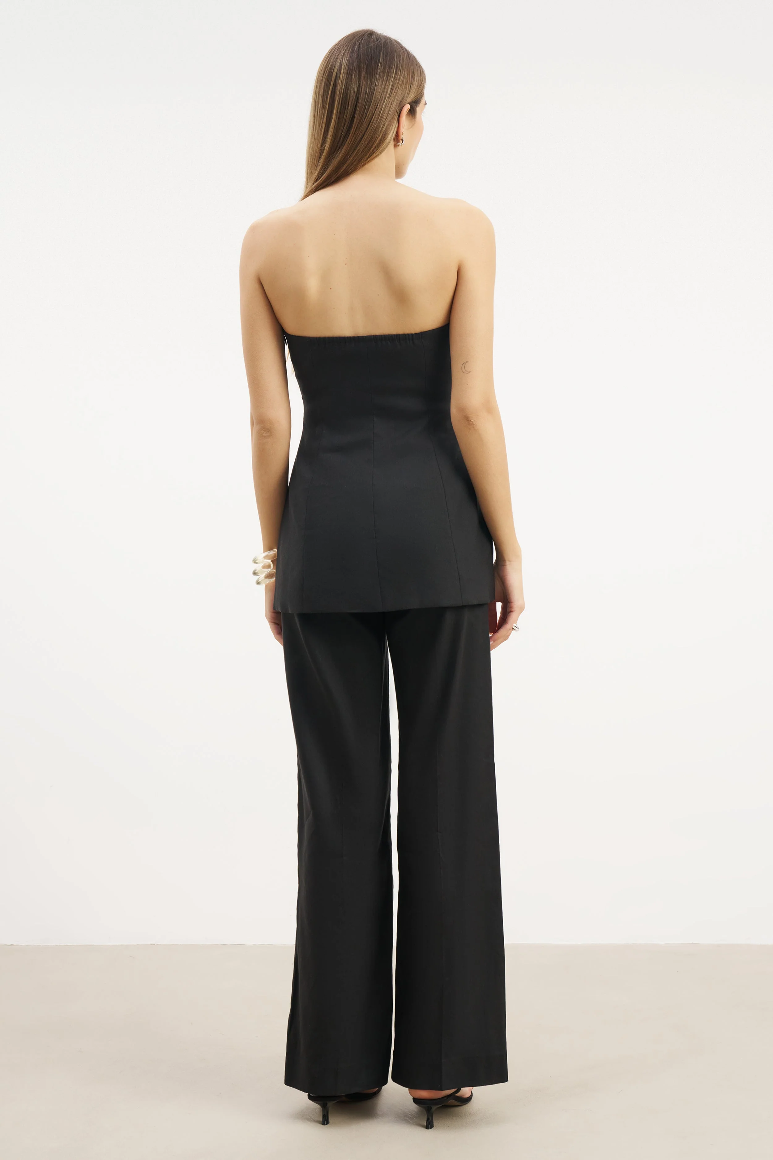 Strapless Linen A Line Bodice - Black - Image 6