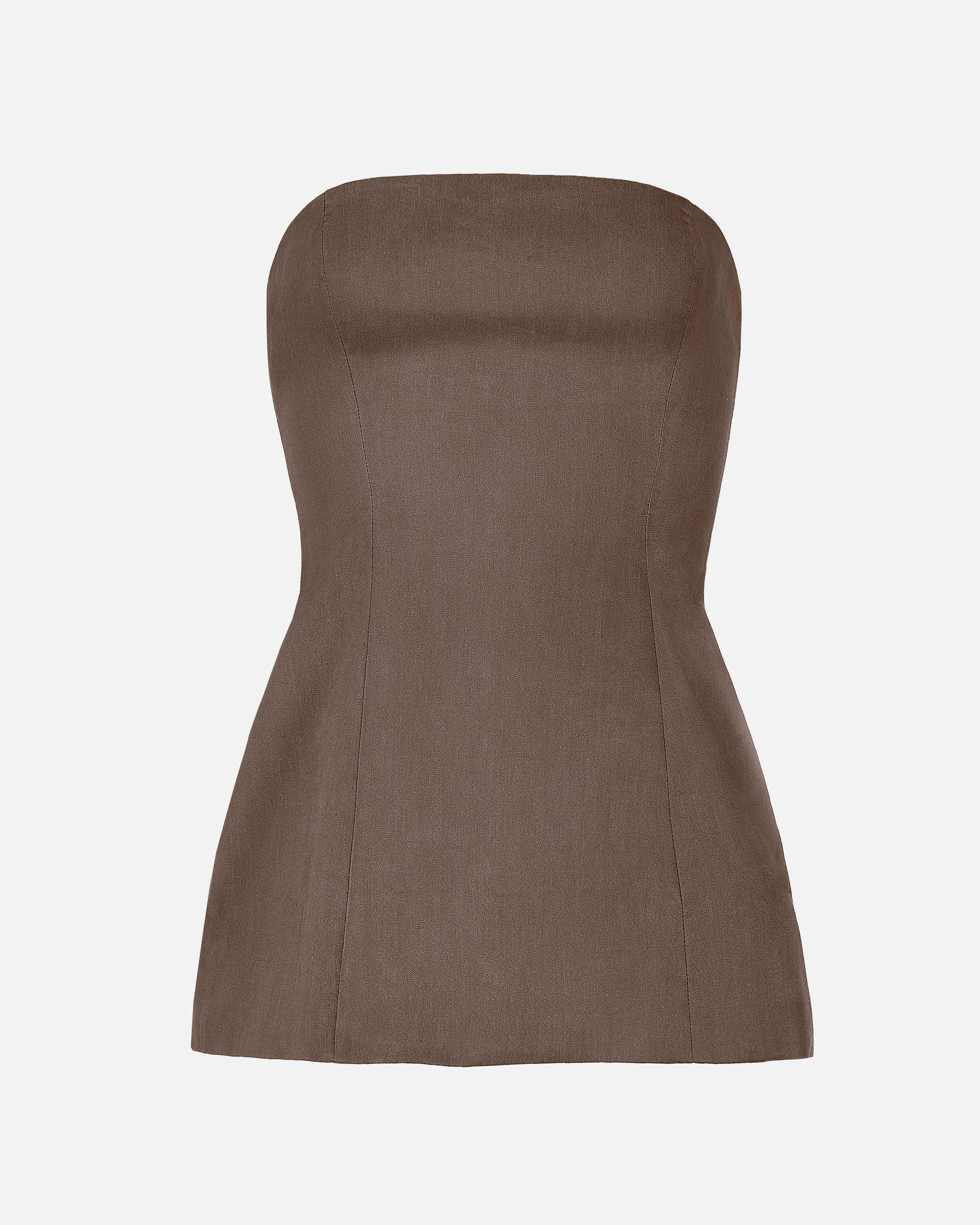 Strapless Linen A Line Bodice - Truffle - Image 10