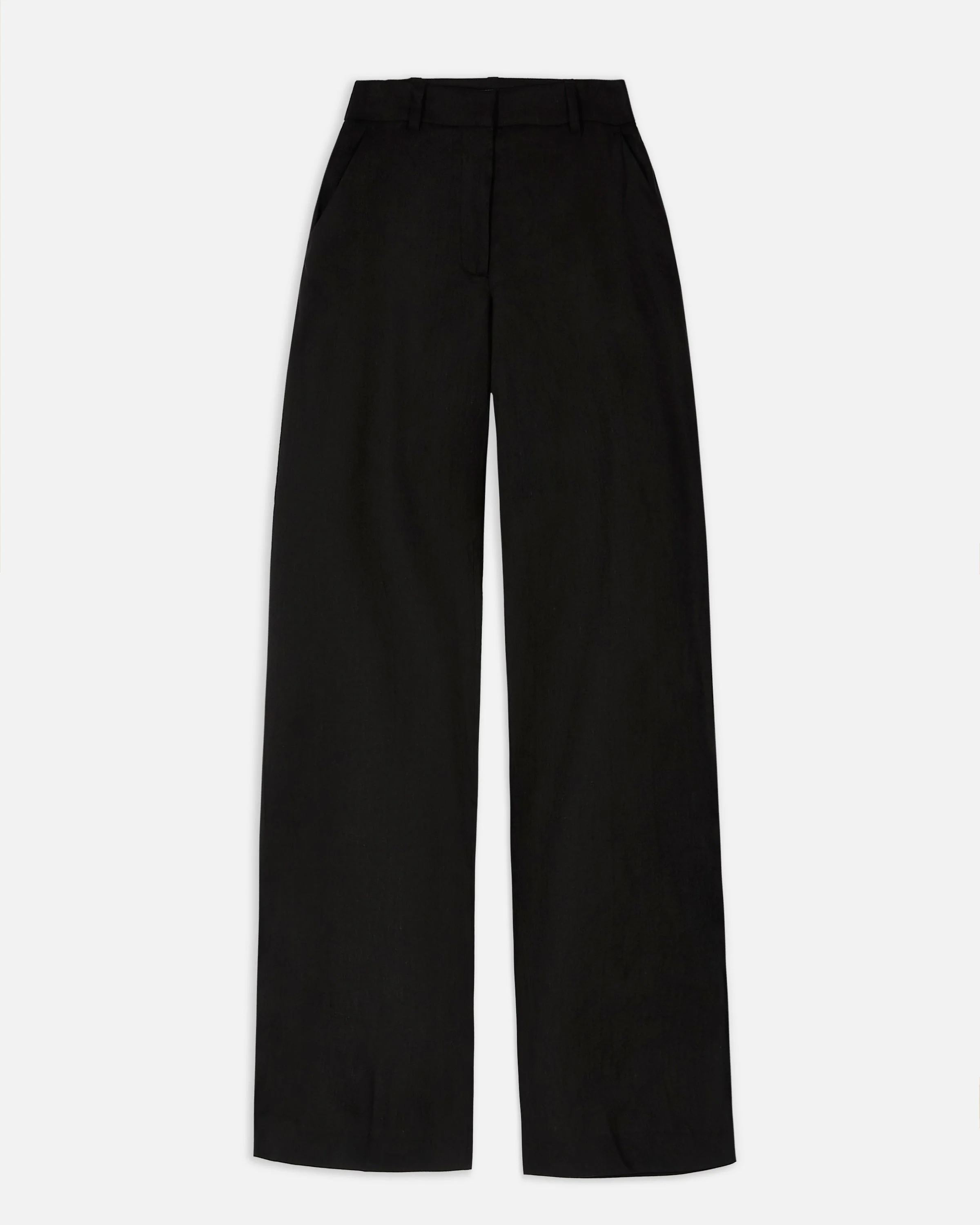 Tailored Linen High Rise Trousers - Black - Image 8