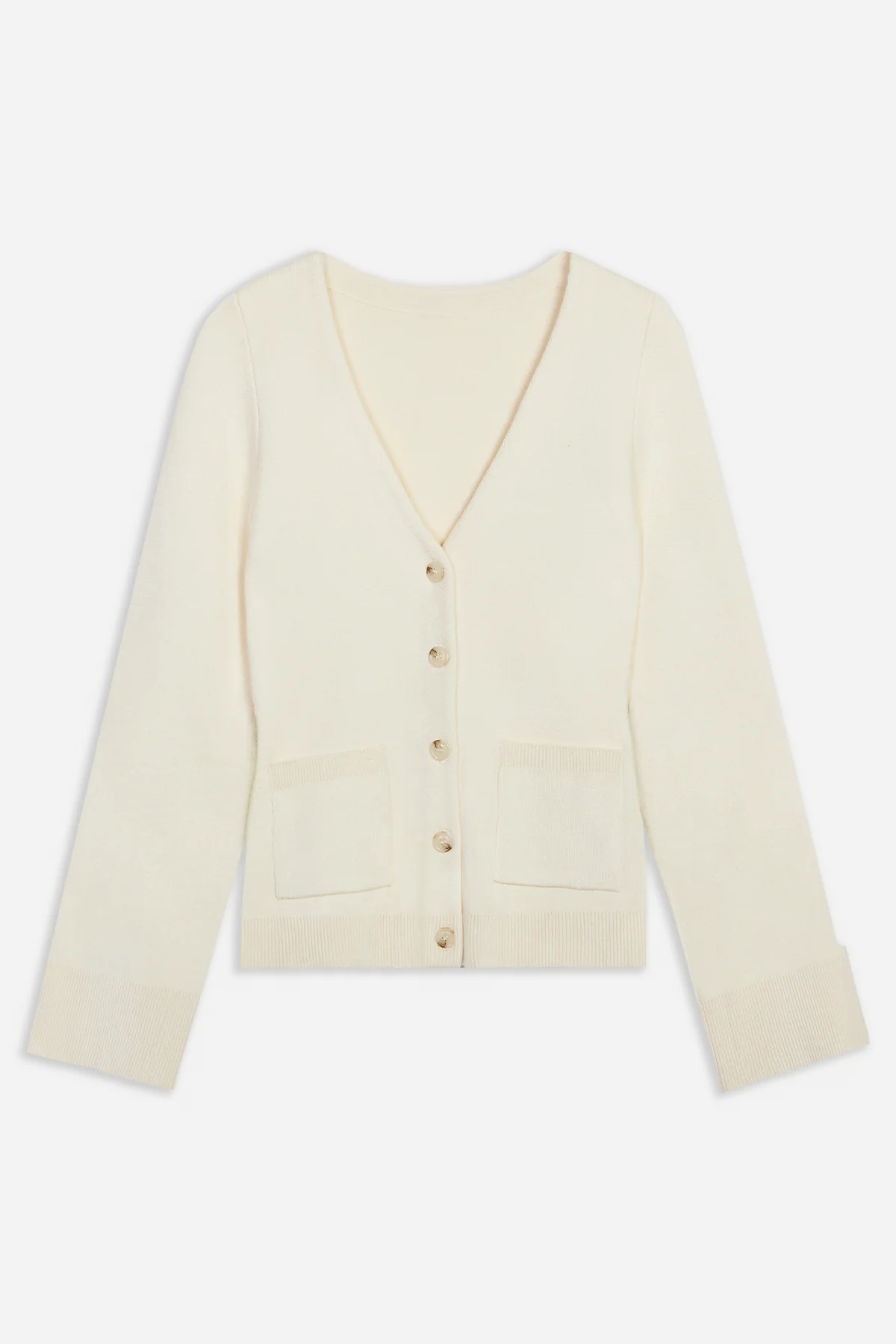 V Neck Hourglass Cardigan  - Cream - Image 5